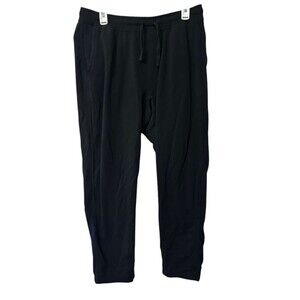 Duluth Tapered Mens Black  Thick Fleece Sweatpants Size L 30 Comfortable Relaxed